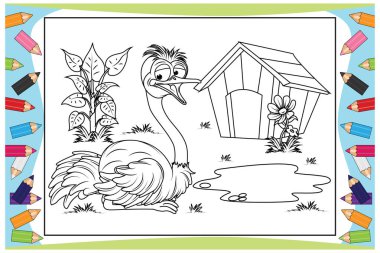 Çocuklar için deve kuşu çizgi filmi