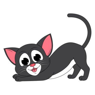 Şirin kedi hayvan çizgi filmi çizimi