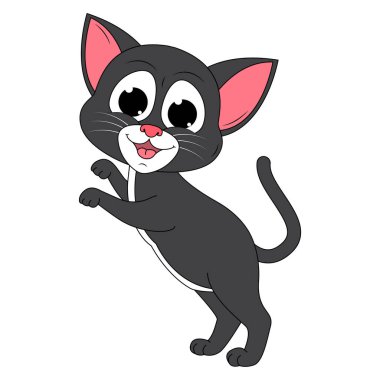 Şirin kedi hayvan çizgi filmi çizimi