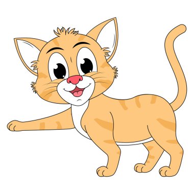 Şirin kedi hayvan çizgi filmi çizimi