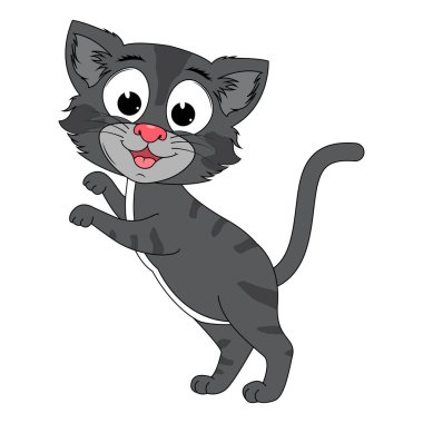 Şirin kedi hayvan çizgi filmi çizimi