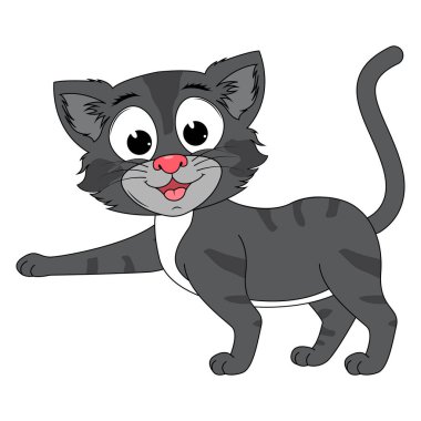 Şirin kedi hayvan çizgi filmi çizimi