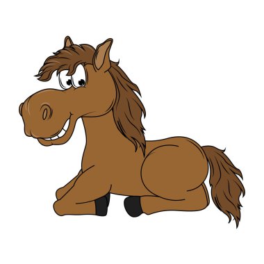 Şirin At hayvan çizgi filmi çizimi