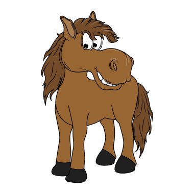 Şirin At hayvan çizgi filmi çizimi