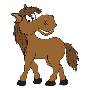 Şirin At hayvan çizgi filmi çizimi