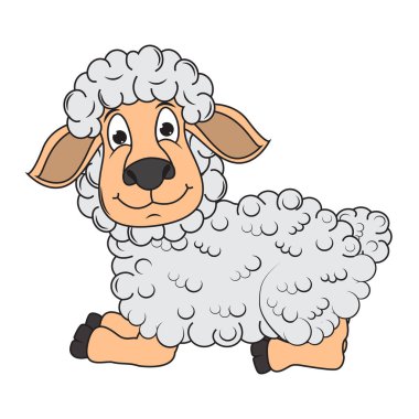 Şirin Koyun hayvan çizgi filmi çizimi