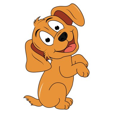 Şirin köpek hayvan çizgi filmi çizimi