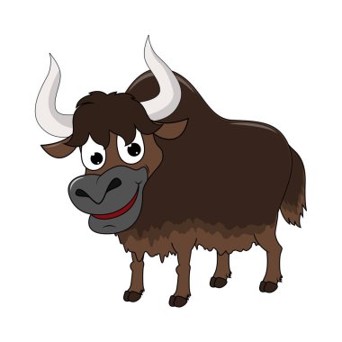 Şirin Yak Hayvan Çizgi Filmi Çizimi