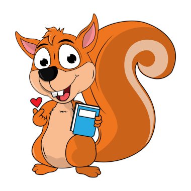 Şirin sincap hayvan çizgi film çizimi