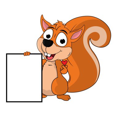 Şirin sincap hayvan çizgi film çizimi