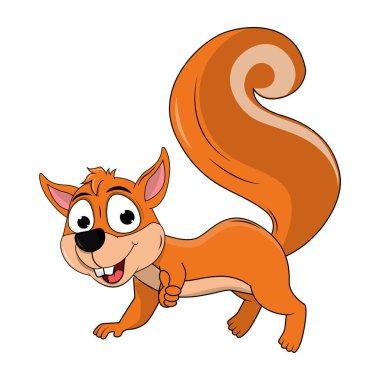 Şirin sincap hayvan çizgi film çizimi