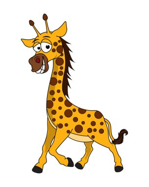 Şirin zürafa hayvan çizgi film çizimi