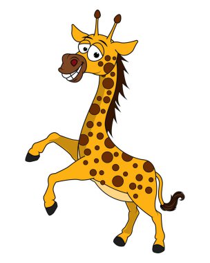 Şirin zürafa hayvan çizgi film çizimi