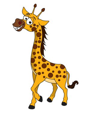 Şirin zürafa hayvan çizgi film çizimi
