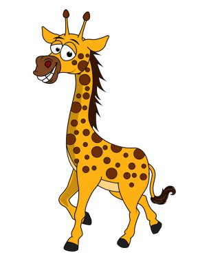 Şirin zürafa hayvan çizgi film çizimi