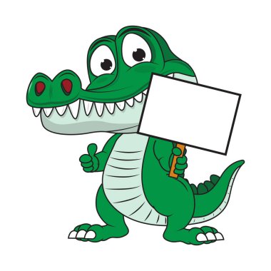 Şirin timsah hayvan çizgi film çizimi