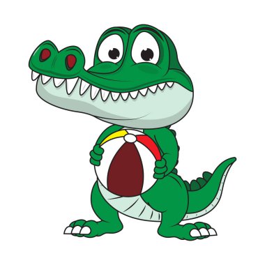 Şirin timsah hayvan çizgi film çizimi