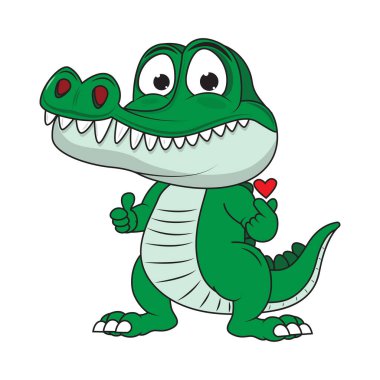 Şirin timsah hayvan çizgi film çizimi