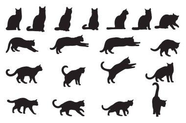 Şirin Kedi Silüeti Çizimi