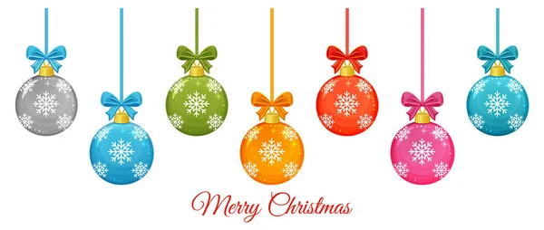 Christmas Balls Glass Decorative Tree Toys New Year Celebration Icon — Stock Vector