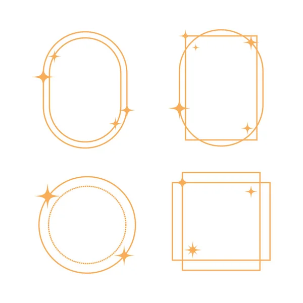 Set Linear Frames Borders Design Elements Decoration Social Media Post — Stock Vector