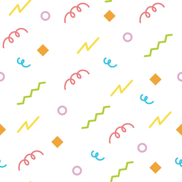 落書きパーティー抽象的なカラフルなシームレスなパターンの背景 ベクターイラスト — ストックベクタ