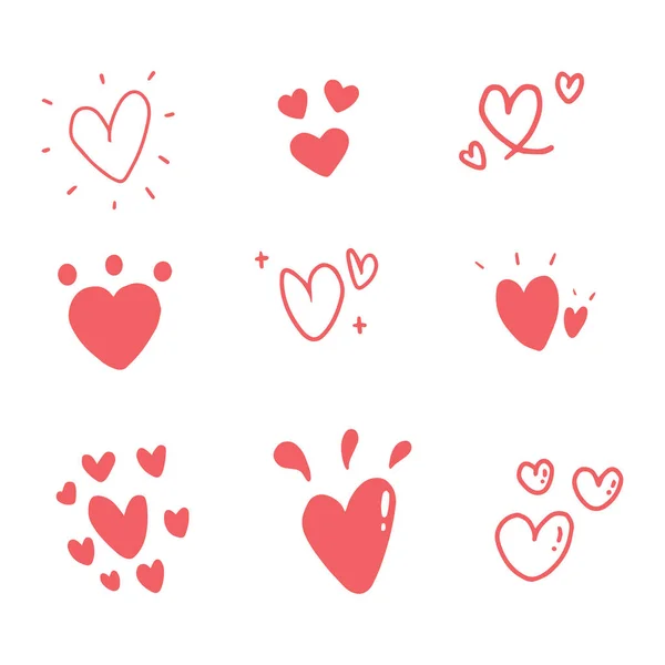 Růžové Srdce Ručně Kreslené Pro Dekoraci Prvek Vektorová Ilustrace Doodle — Stockový vektor