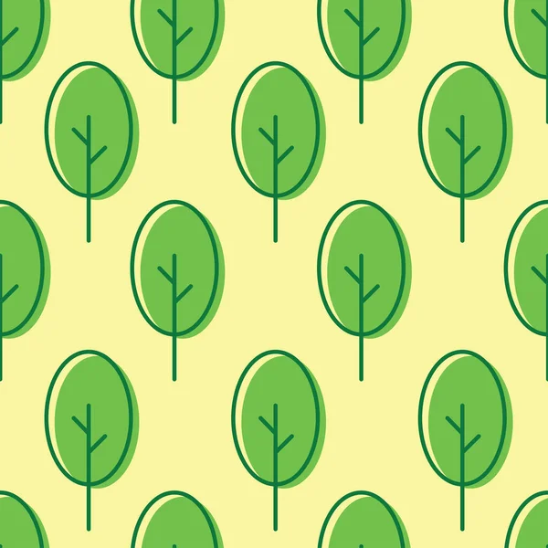 テンプレート ポスター 要素のための生態学の概念シームレスなパターン背景を持つツリーアイコン — ストックベクタ