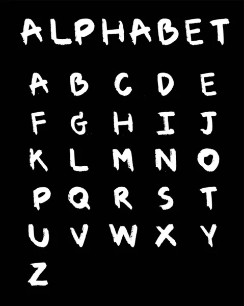 Αγγλικό Αλφάβητο Ζωγραφισμένο Μελάνι Πινέλο Για Στοιχείο Διακόσμηση Αφίσα Βιβλίο — Διανυσματικό Αρχείο