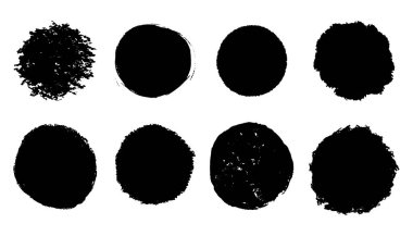 Set of circle label in grunge style. Design for banner, sticker, poster and element