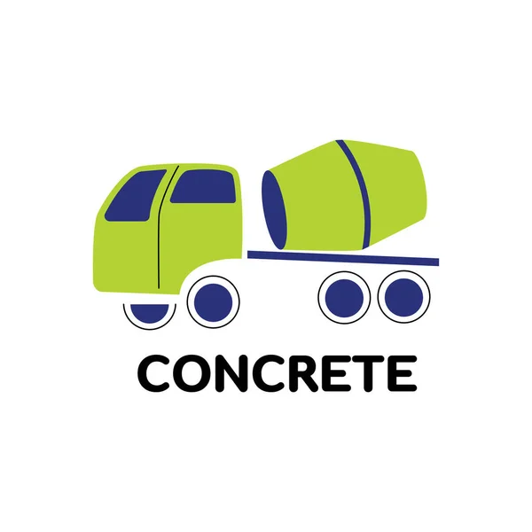 Concrete Mixer Truck Construction Vehicle Logo Icon — Stockový vektor