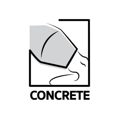 Tasarım, element, illüstrasyon, simge, inşaat ve ulaşım için çimento ve beton logosu