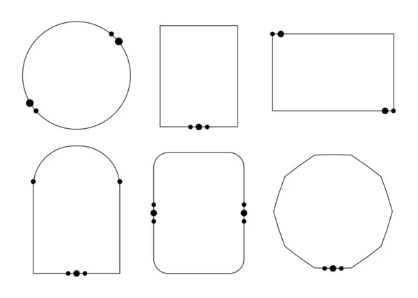 Minimalistischer Rahmen Schwarze Linie Mit Kreis Für Element — Stockvektor