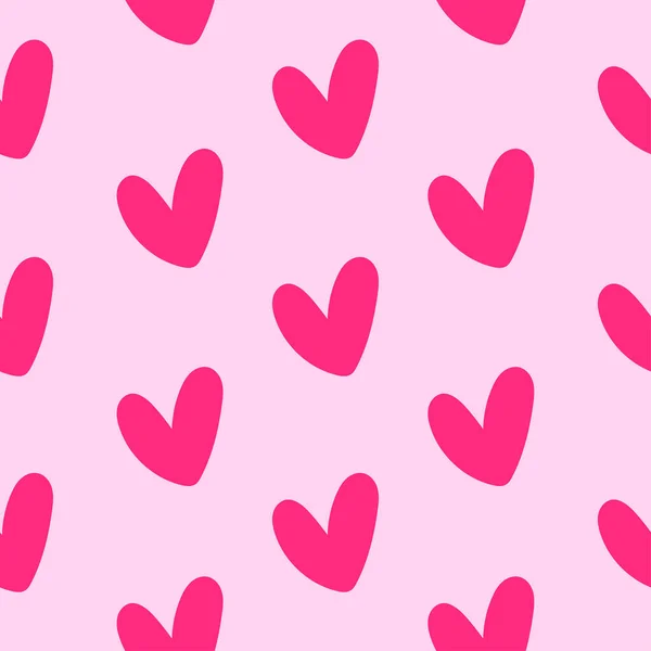 红心手绘涂鸦 包装纸 情人节用无缝图案背景 — 图库矢量图片