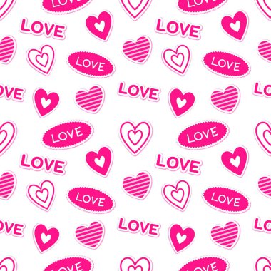 kırmızı kalp karalaması duvar kâğıdı, ambalaj, sevgililer günü kartı için dikişsiz arkaplan