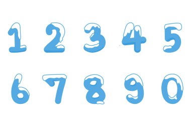 Numara el çizimi. Tipografik sanat. Kış ve Noel konsepti