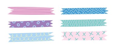 cute pastel tape doodle handdrawn. Daily planner for element, diary, note, decoration clipart