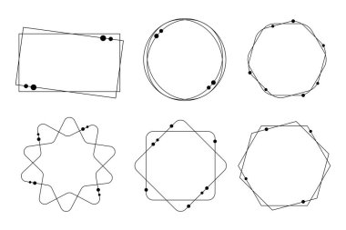 öge için daire çizili minimalist çerçeve siyah çizgi