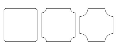 Öge, reklam, post ve sosyal medya için siyah çizgili çeşitli çerçeveler