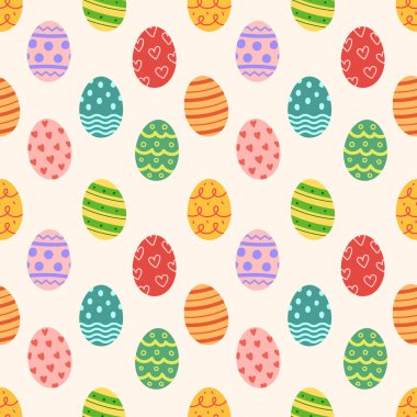 Resim, ambalaj ve duvar kağıdı için farklı dokuları olan paskalya yumurtaları.