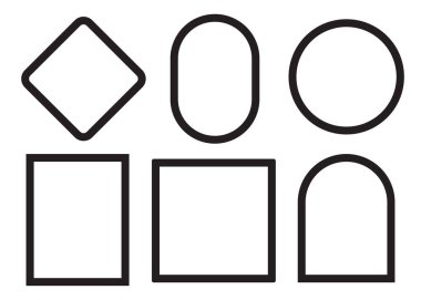 Öge, etiket ve resimleme için basit ve geometrik çerçeve çizgisi