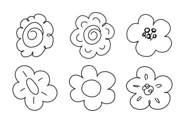 Element ve illüstrasyon için soyut çiçek eli çizildi