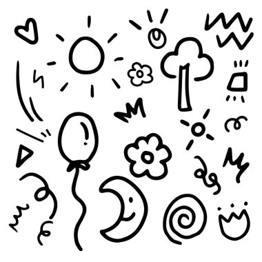 Öge ve illüstrasyon için çizilmiş karikatür