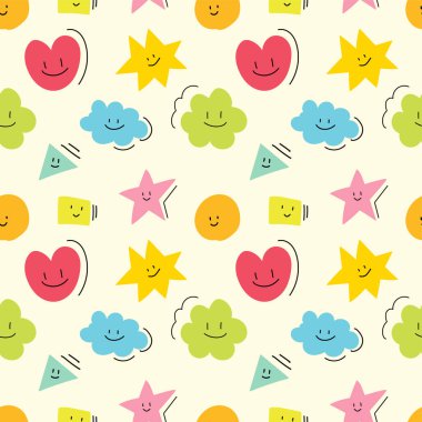 Soyut karalama karikatür el sarma ve duvar kağıdı için pürüzsüz desen arkaplanı çizdi