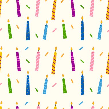 Mum karikatür doğum günü, hediye, paketleme ve duvar kağıdı için kusursuz bir arkaplan.