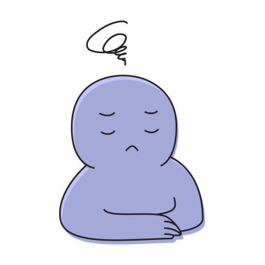 Akıl sağlığı konsepti. İllüstrasyon eğitimi sağlık hastanesi için endişelenen soyut kişi