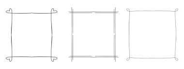 Öge ve illüstrasyon için taslak çizilmiş el kareleri