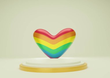 Gurur günü, lgbtq ve tören için podyum renklendirme arkaplanı. Boş ürün rafı ayakta duruyor