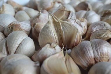 Arka plan olarak sarımsak yığını