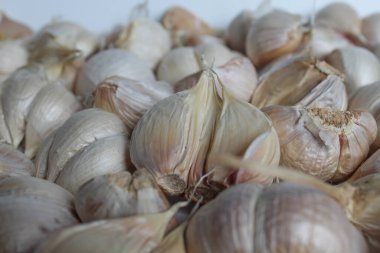 Arka plan olarak sarımsak yığını